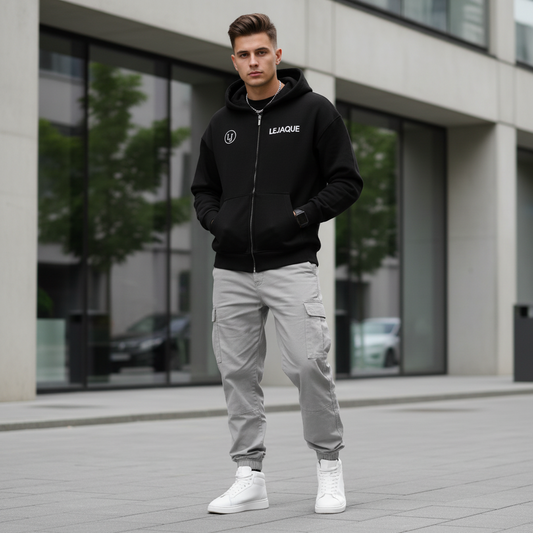 LEJAQUE Oversized Zipper Hoodie