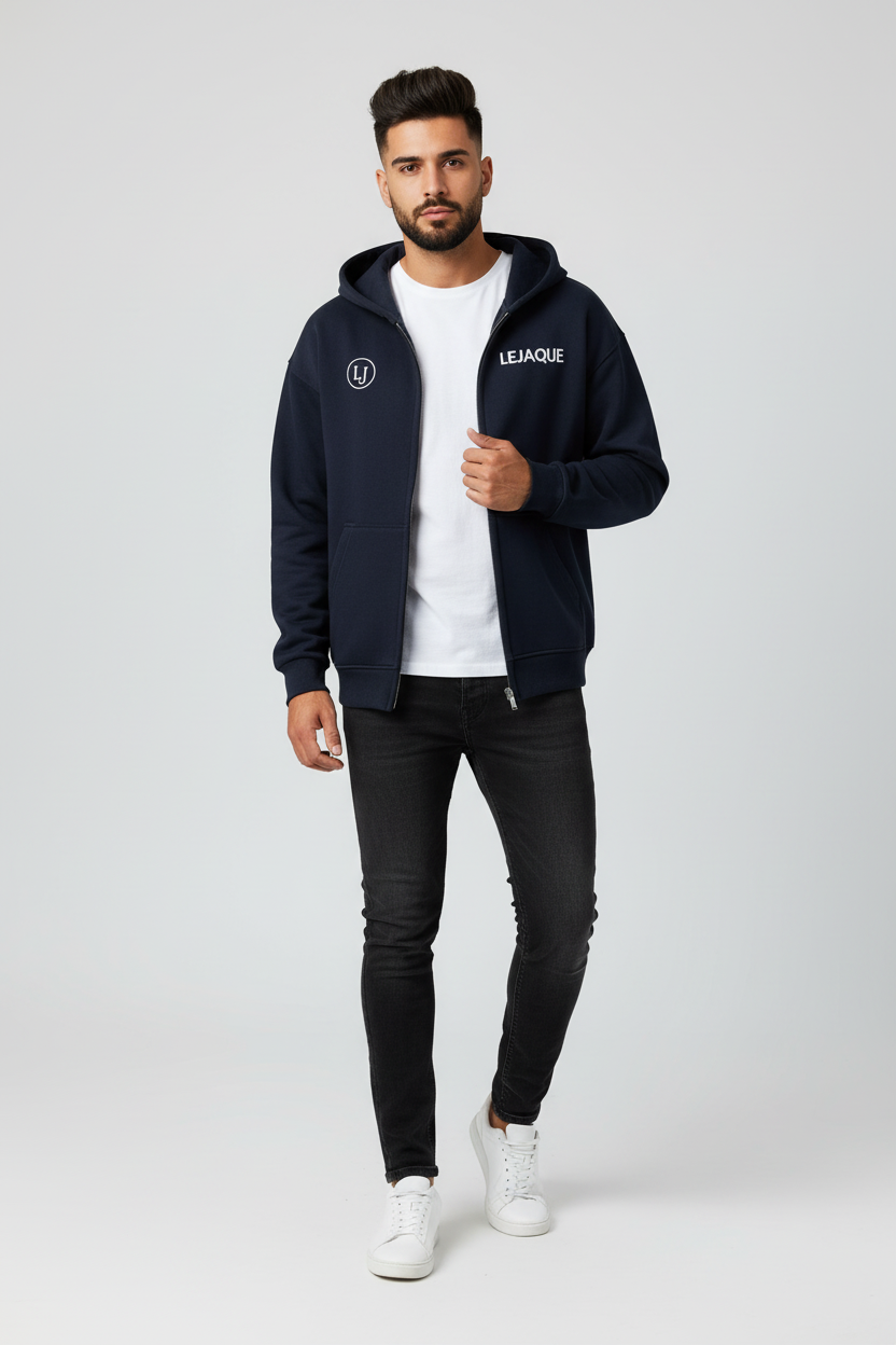 LEJAQUE Oversized Zipper Hoodie