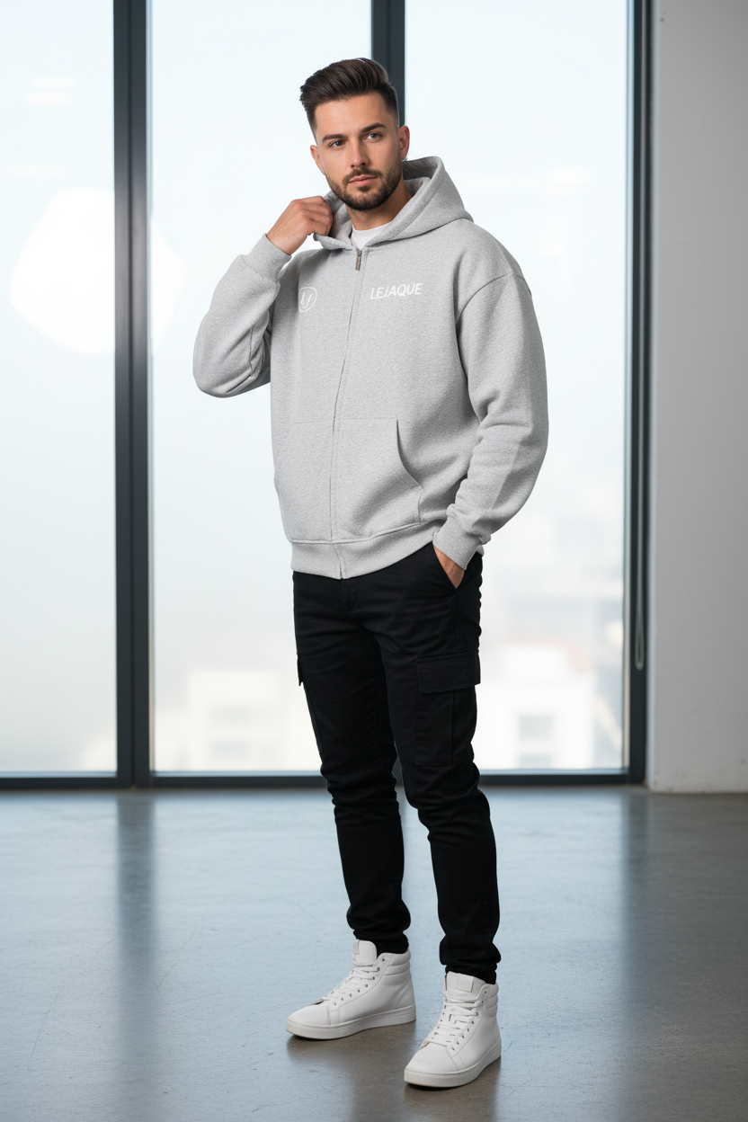 LEJAQUE Oversized Zipper Hoodie